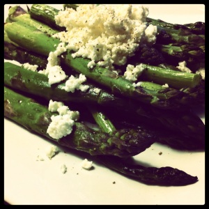 Grilled Asparagus with Feta